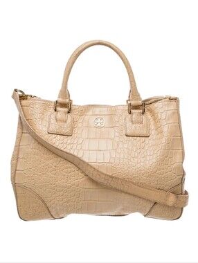 Tory Burch Authentic Embossed Leather Tote Bag